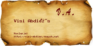 Visi Abdiás névjegykártya